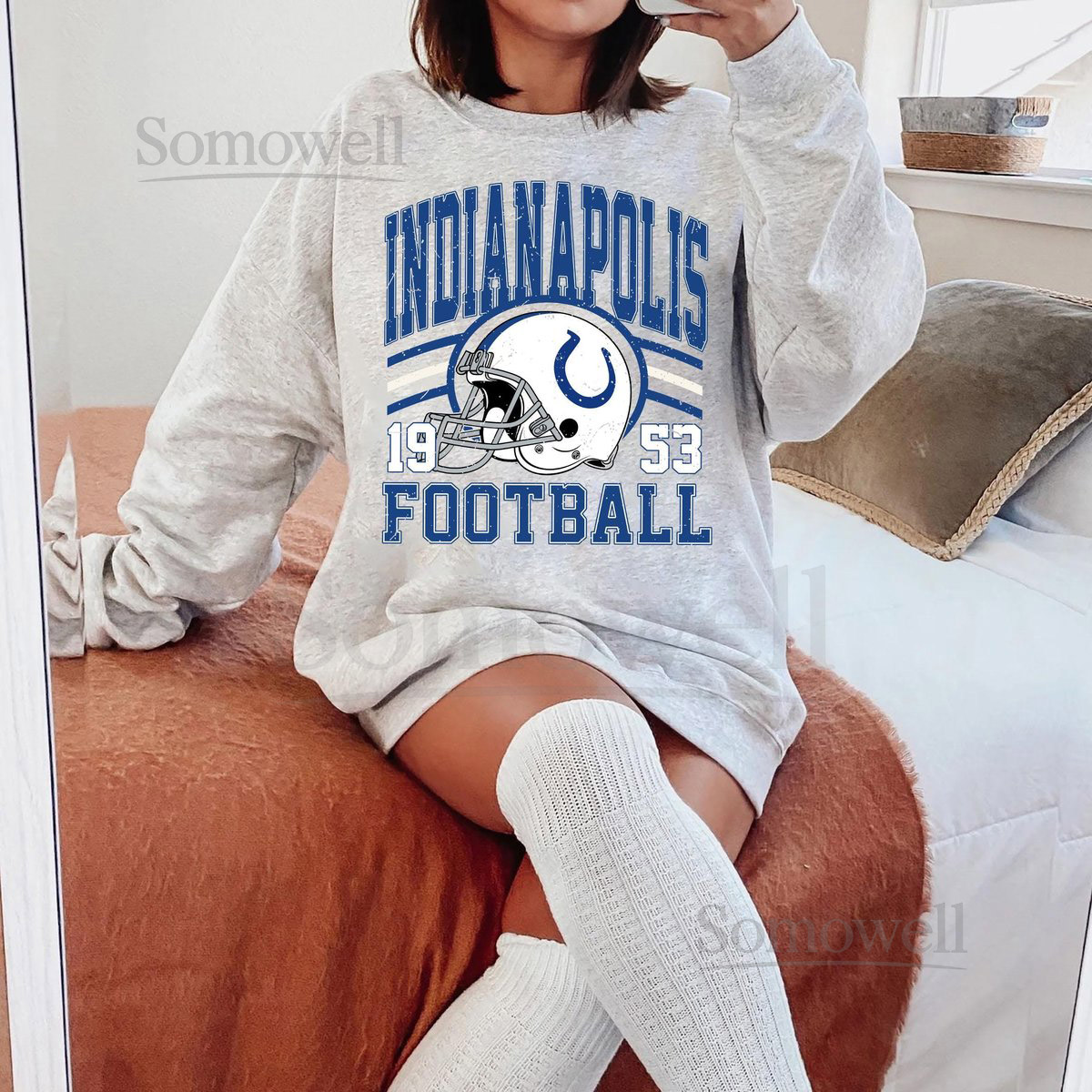 Indianapolis Football Vintage Style Sweatshirt Indianapolis Football Retro Indianapolis Football Fan Indianapolis Shirt Sun Day Fo_534