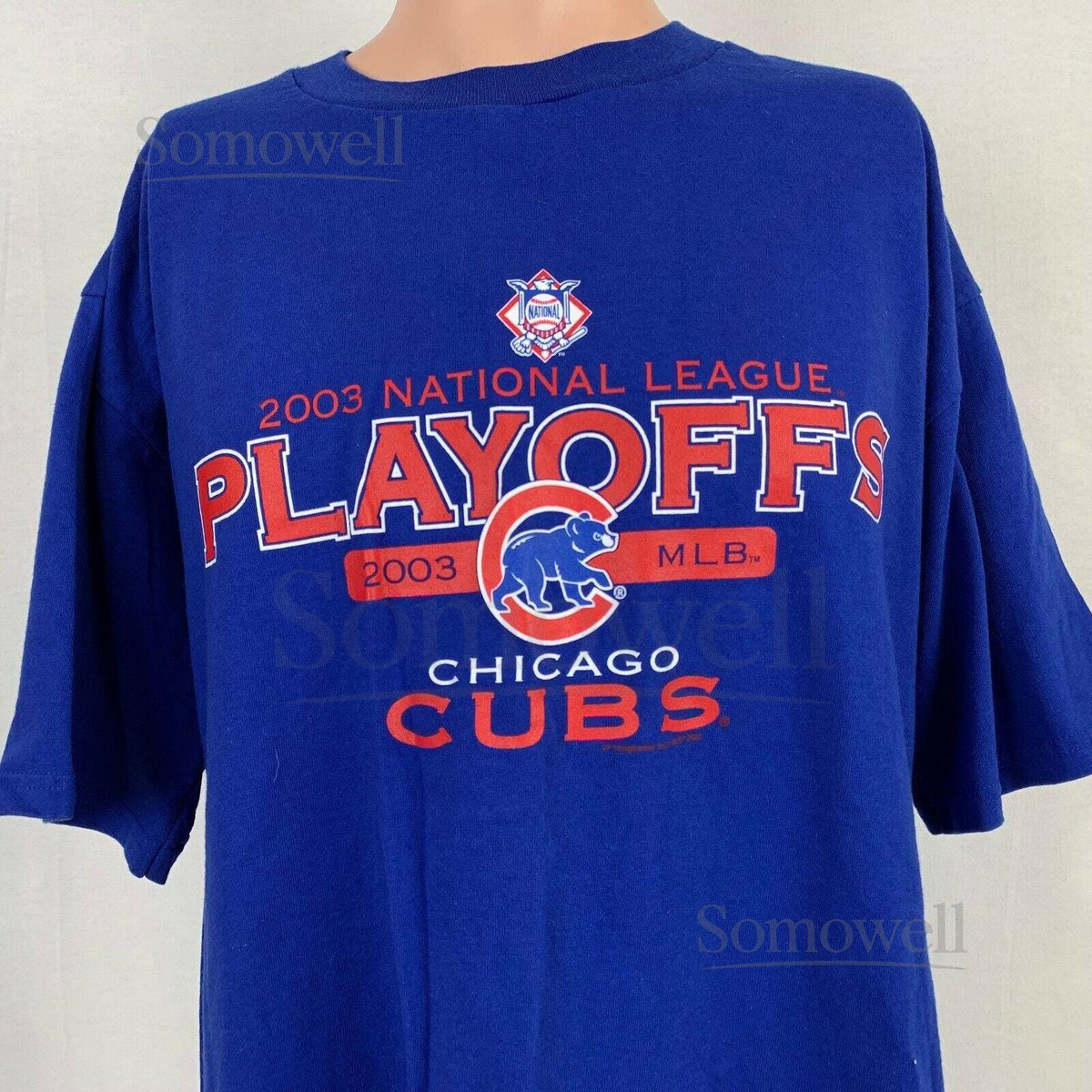 CSA Chicago Cubs 2003 National League Playoffs T Shirt Vtg MLB Baseball Size L_247