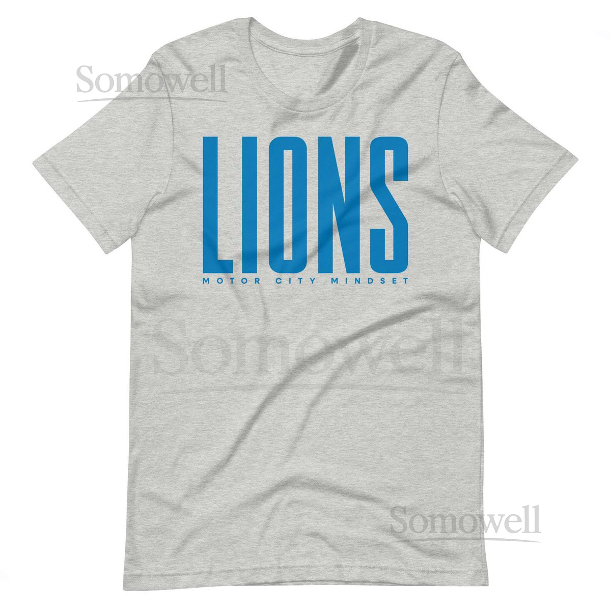Lions T-Shirt Detroit Football Shirt Sports Apparel T-Shirts Hoodies Lions Grey Tee_550