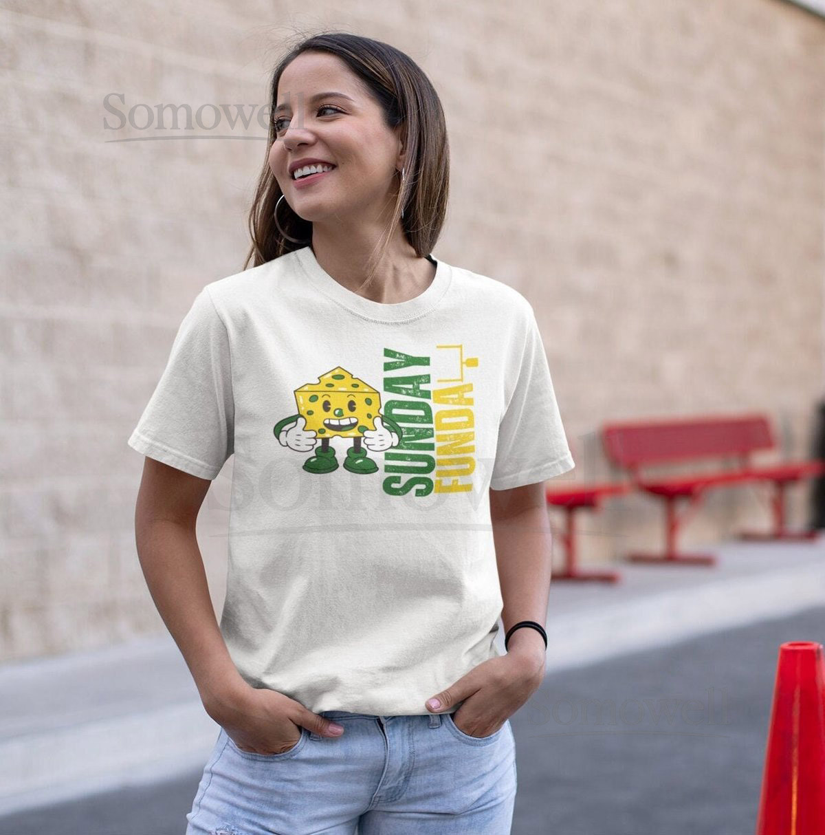 Green Bay Sunday Funday T-shirt Packer Tee Vintage Unisex Top Football Fan Apparel Casual Shirt Comfortable Tshirt Cheese Head Nation_498