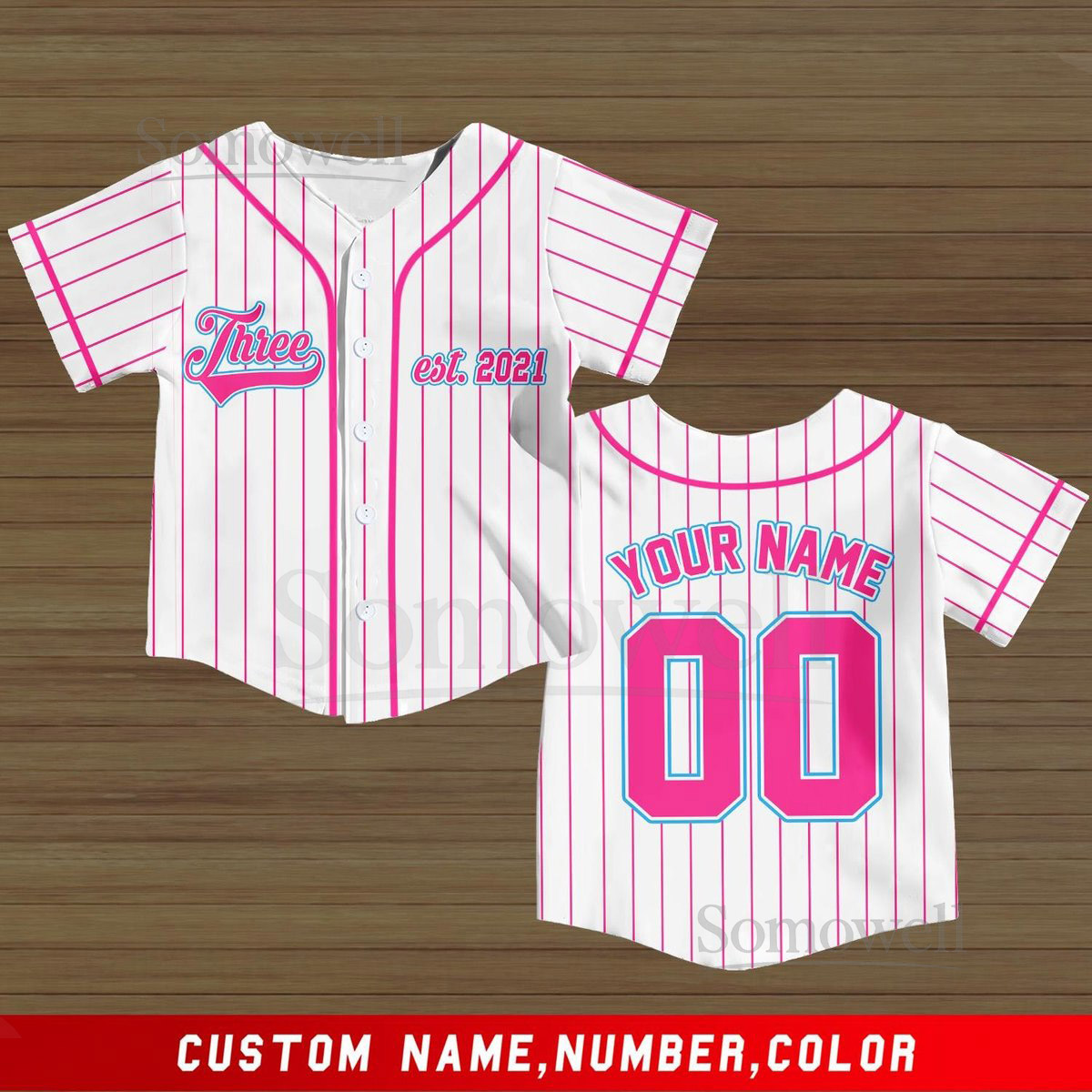 Personalized Baseball Jersey Rookie Year Kids Youth Baseball 1st 2nd 3rd birthday boy jersey custom birthday baseball Boys kids jerseys_027