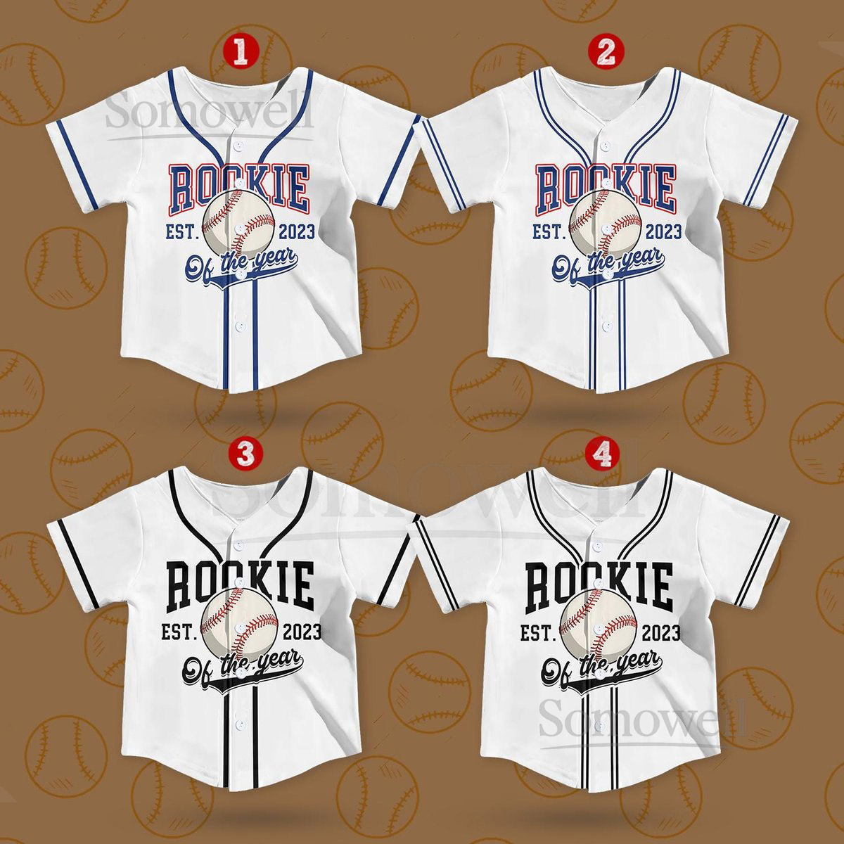 Personalized Rookie Of The Year Baseball Jersey Rookie Year Kids Youth Baseball custom birthday baseball Boys kids jerseys_355