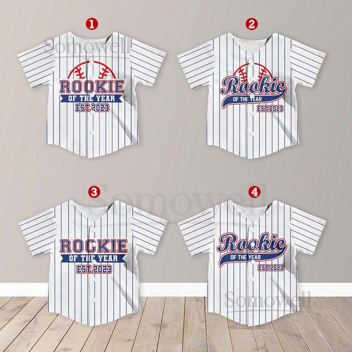 Personalized Rookie Of The Year Baseball Jersey Rookie Year Kids Youth Baseball custom birthday baseball Boys kids jerseys_358