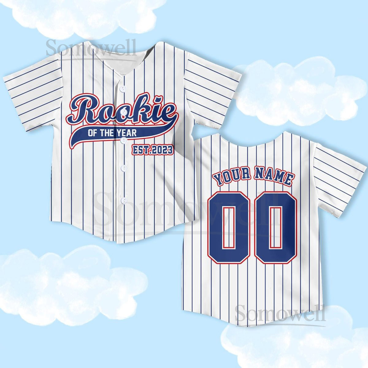 Personalized Rookie Of The Year Baseball Jersey Rookie Year Kids Youth Baseball custom birthday baseball Boys kids jerseys_360