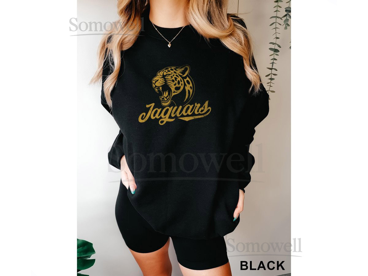 Jaguars Mascot Shirt Softball Baseball football Shirt for women retro graphic mascot Unisex Crewneck Swea_719