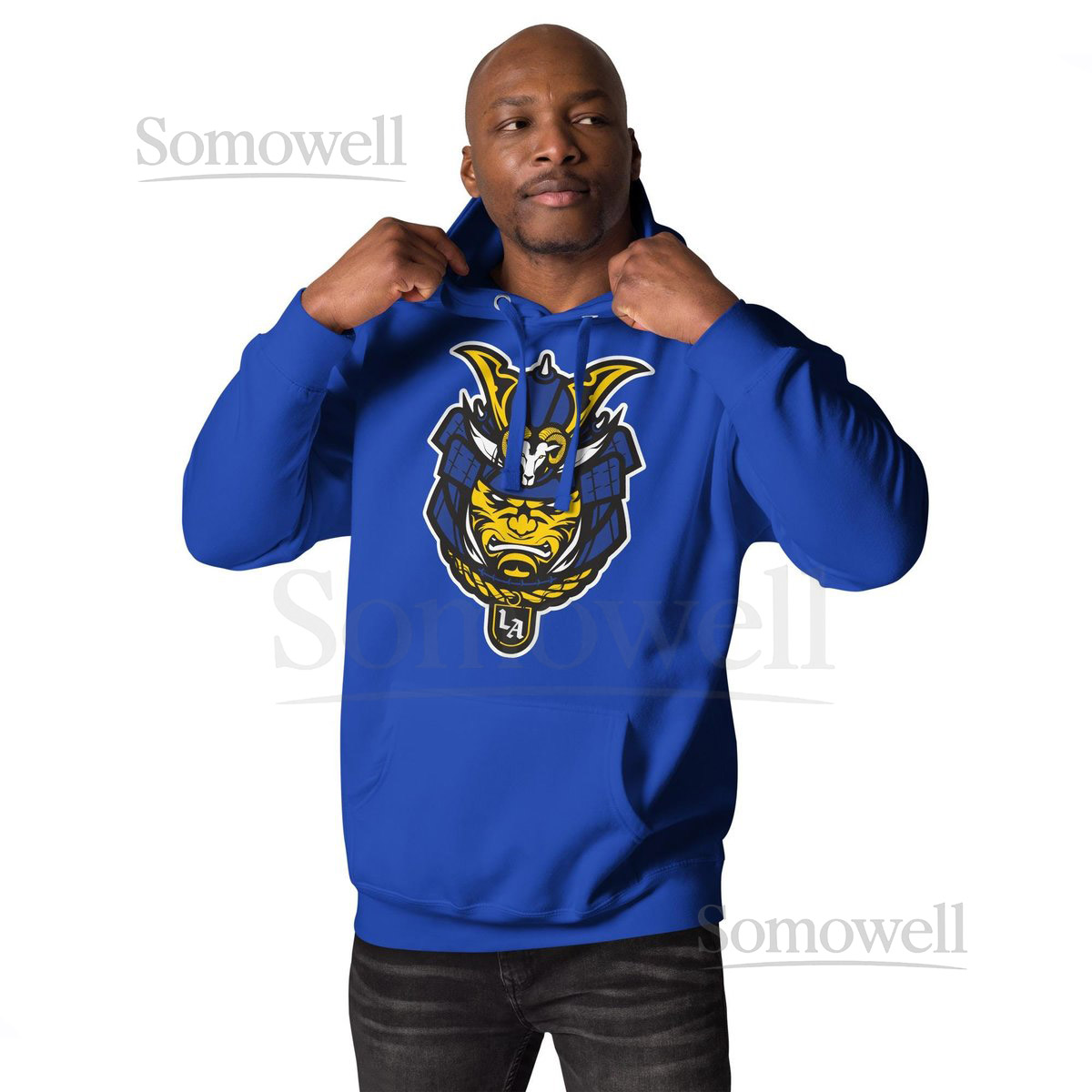 Samurai Warrior Los Angeles Rams Bold Fan Apparel for True Warriors Unisex Hoodie_735
