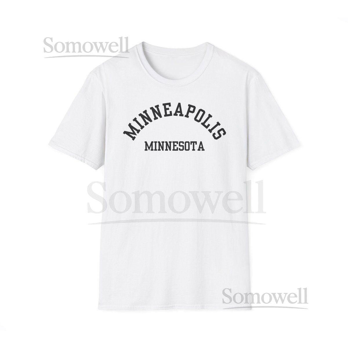 Minneapolis Minnesota Unisex Softstyle T-Shirt - Black Font Midwest Pride Twin Cities MN Souvenir Travel Gift_577