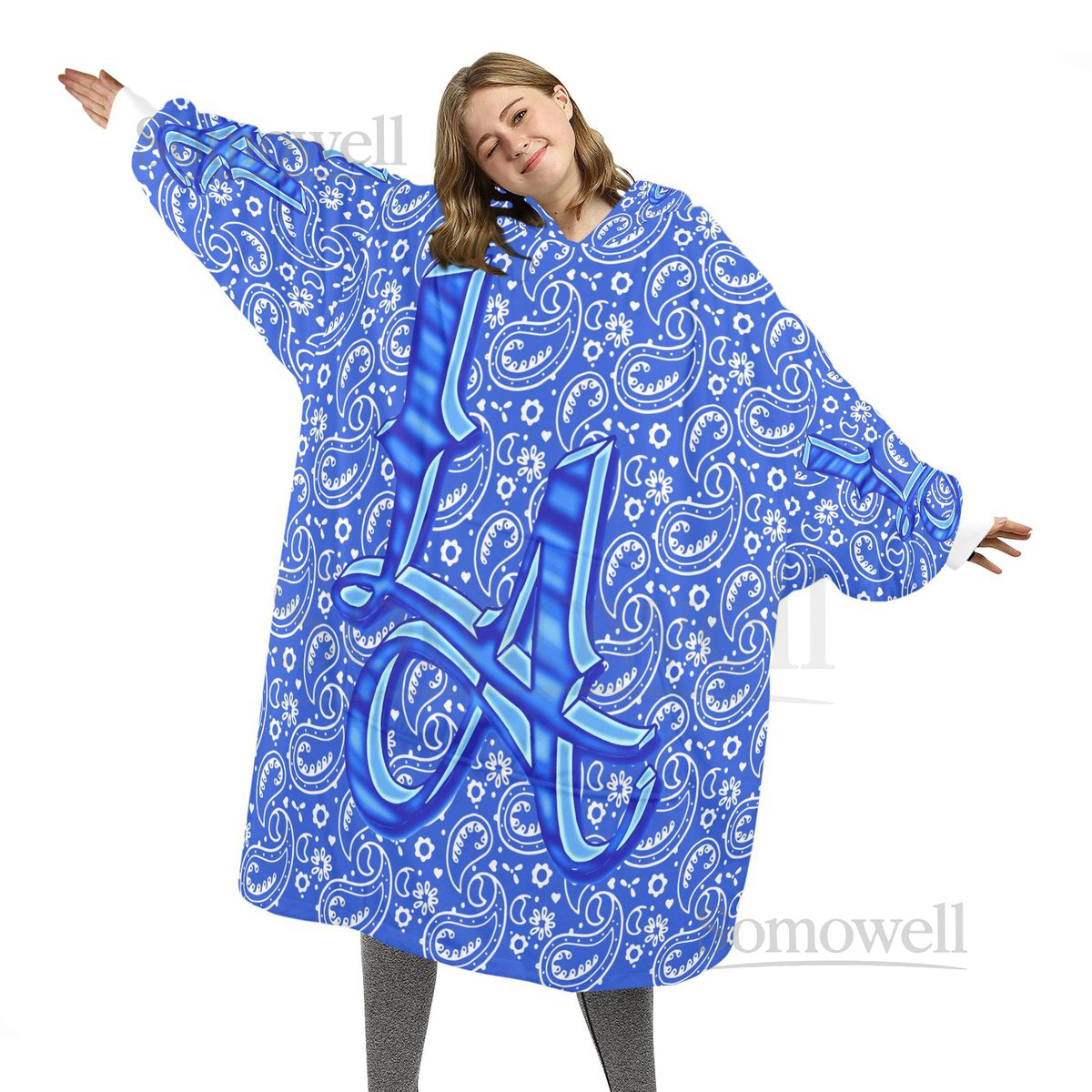 LA Logo Blanket Hoodie Unisex Loungewear_53