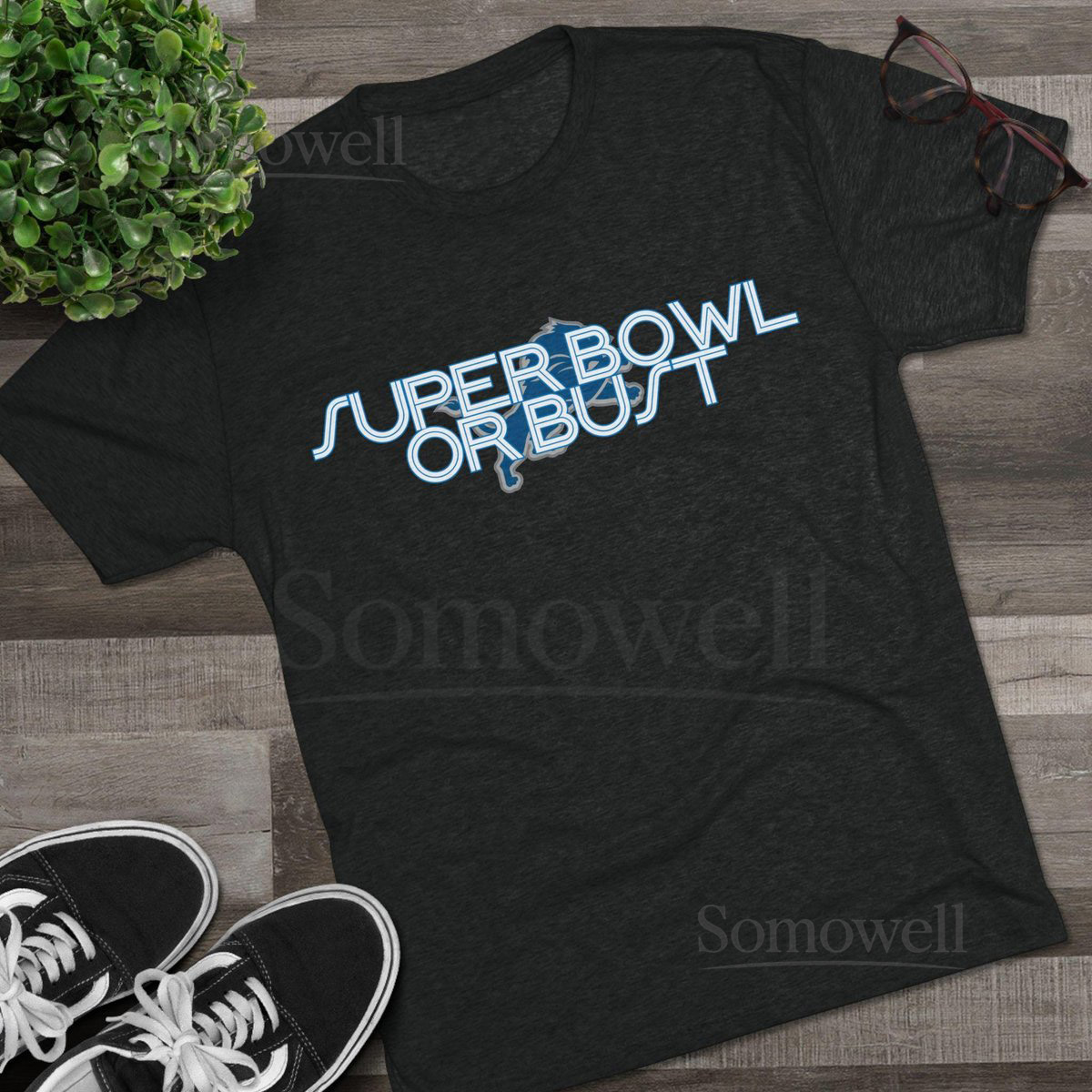 Detroit Lions Super Bowl Tee Tri-Blend Football Fan Shirt_287