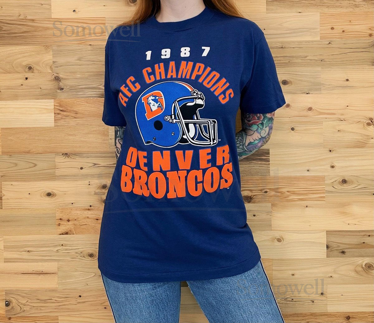 Denver Broncos Vintage NFL Football Team Tee Shirt T-Shirt_327