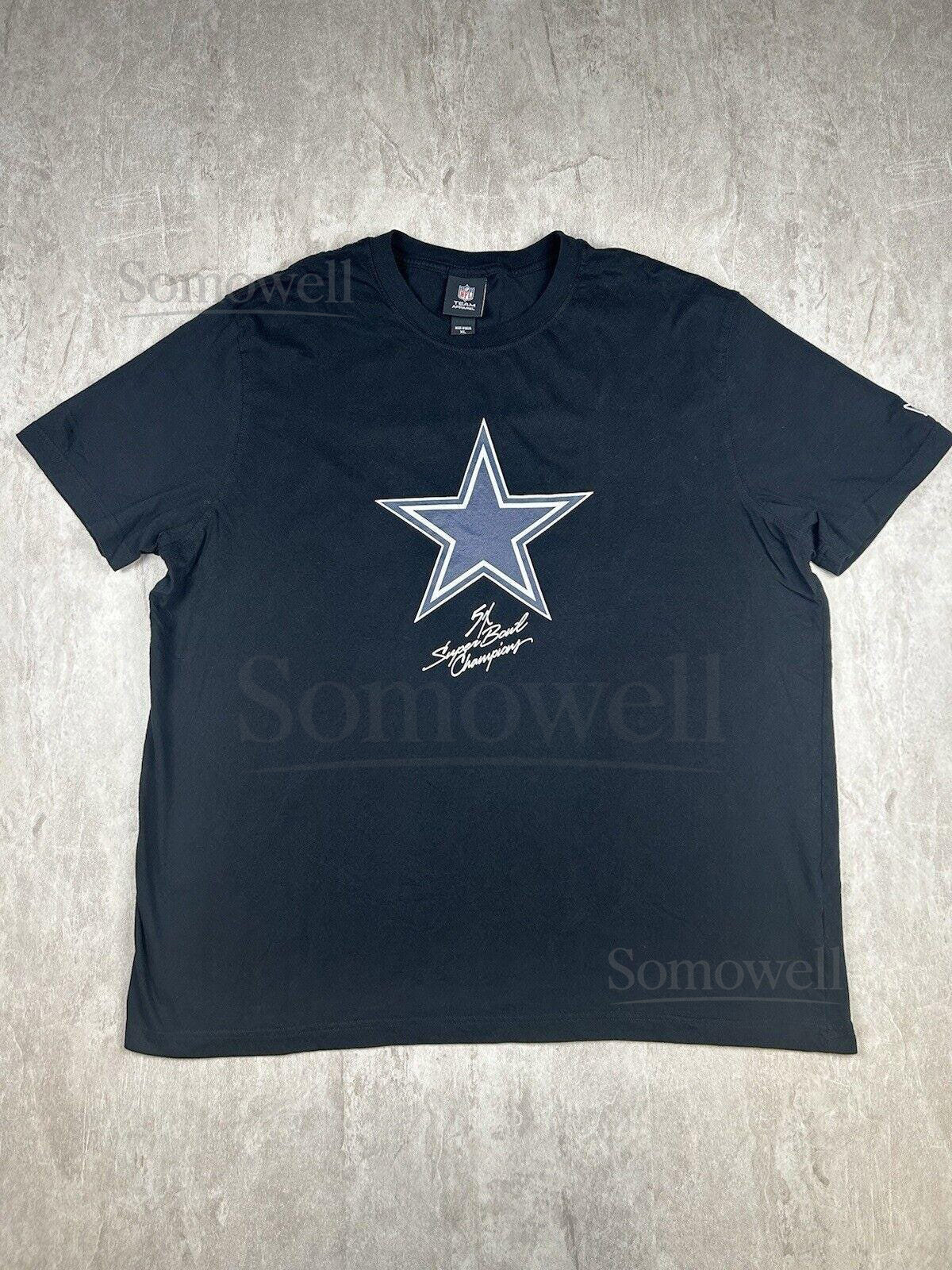 Dallas Cowboys New Era Black 5 Time Super Bowl Champions T-Shirt Mens Size XL_154