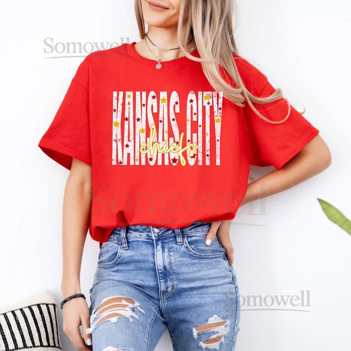 Kansas City Chiefs T-Shirt City with Stars Design_309