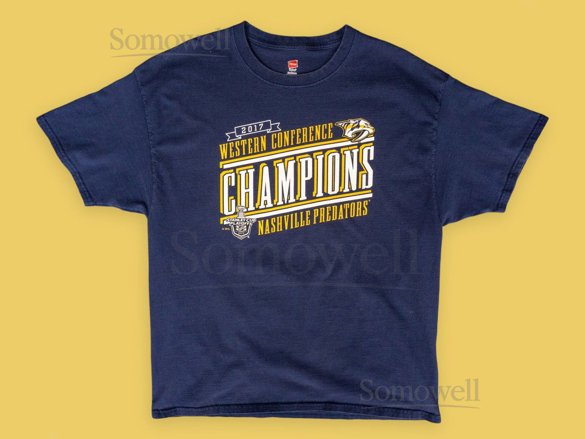 Vintage 2017 Nashville Predators Western Conference Champions T-Shirt Stanley Cup Playoffs NHL Graphic Tee Retro Hockey Fan Shirt_678