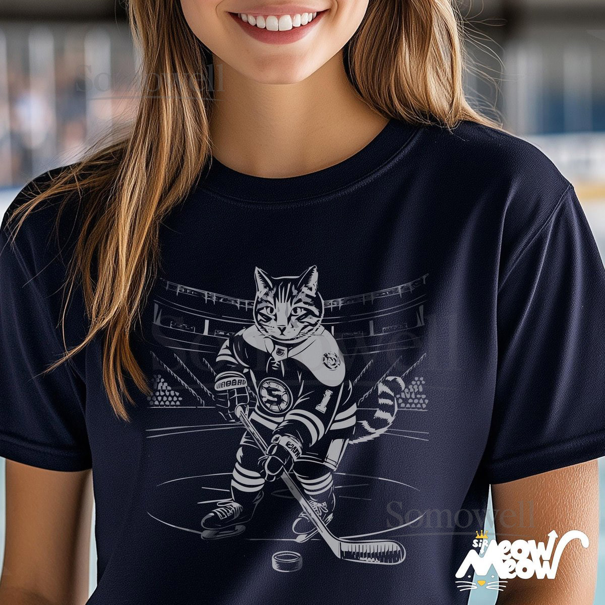 Hockey Cat Unisex T-shirt Playful Feline Athlete Design_202