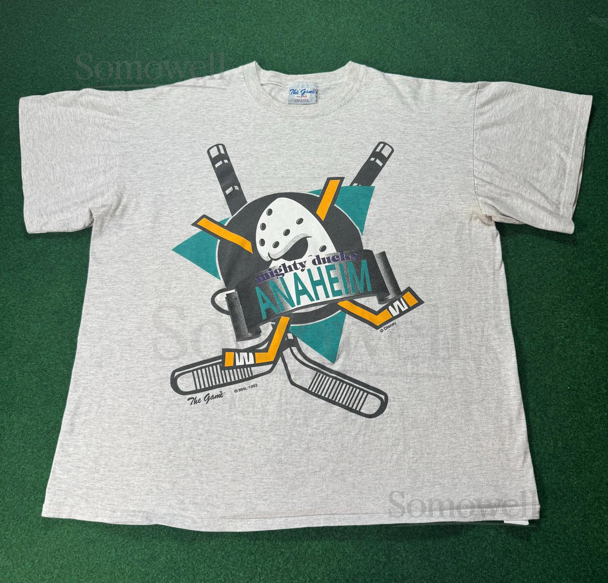 Awesome 1993 90s Anaheim Mighty Ducks vintage t-shirt rare Disney movie promo hockey nhl XL_33