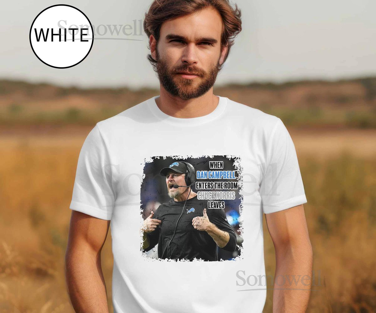 Dan Campbell Chuck Norris Tee - Detroit Lions Funny T-Shirt_77