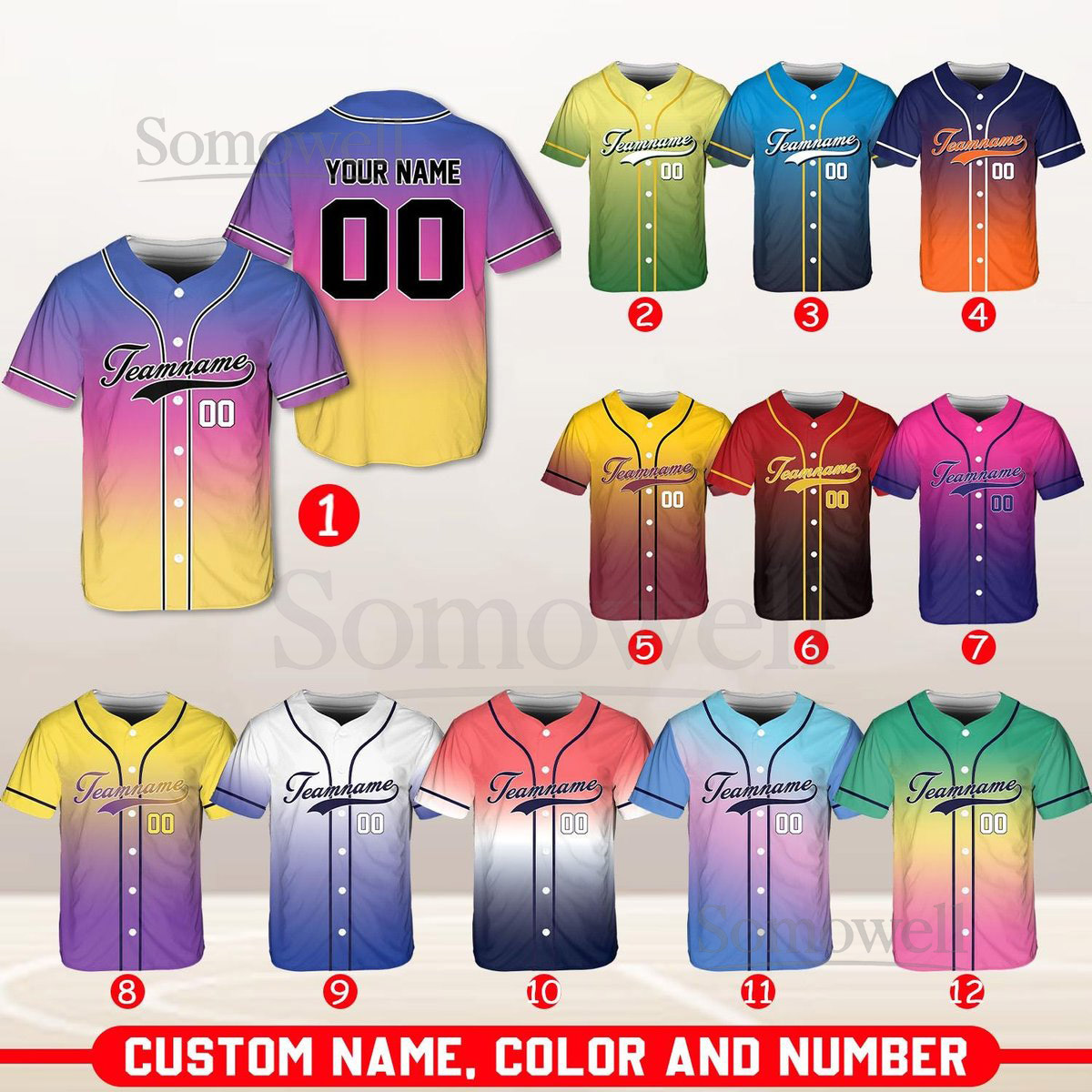 Personalized Team Name And Number Pinstripe Baseball Jersey Custom Stripe Line Color Baseball Jersey Baseball Jersey Uniform Baseball Fans_691