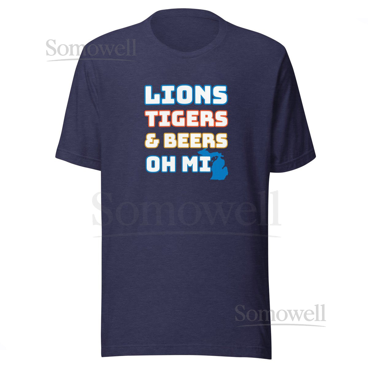 Lions Tigers Beers Oh MI Unisex T-Shirt Detroit Sports Michigan Beer_548