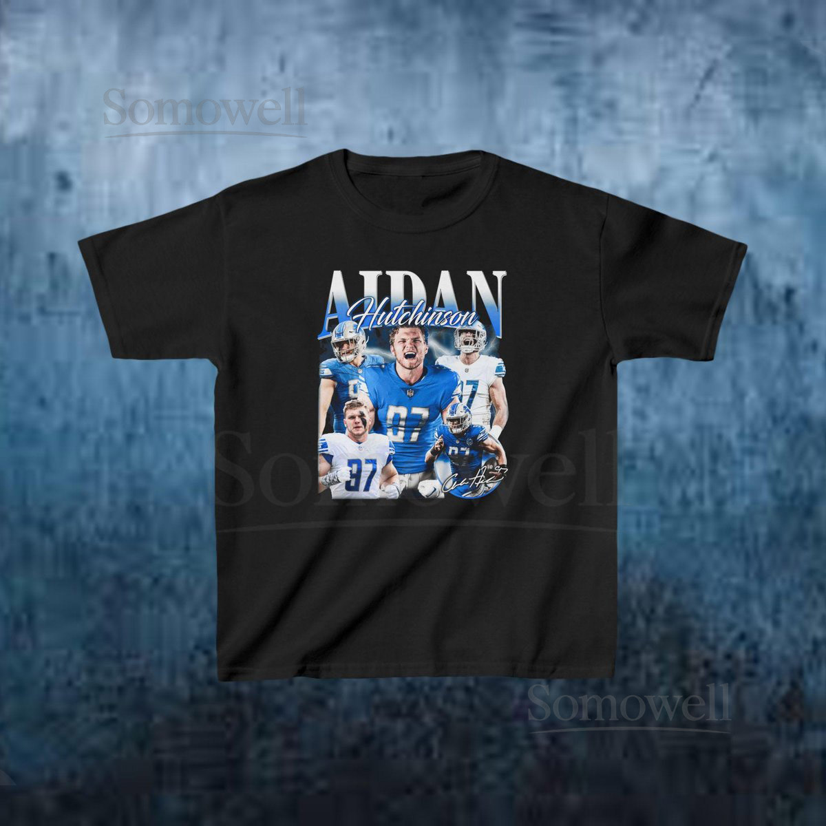 Lions Detroit Bootleg Style Kids T-Shirt Aidan Hutchinson 90's Grit Game Day Sports Fan Football Fans Tee Youth Apparel Children's_549