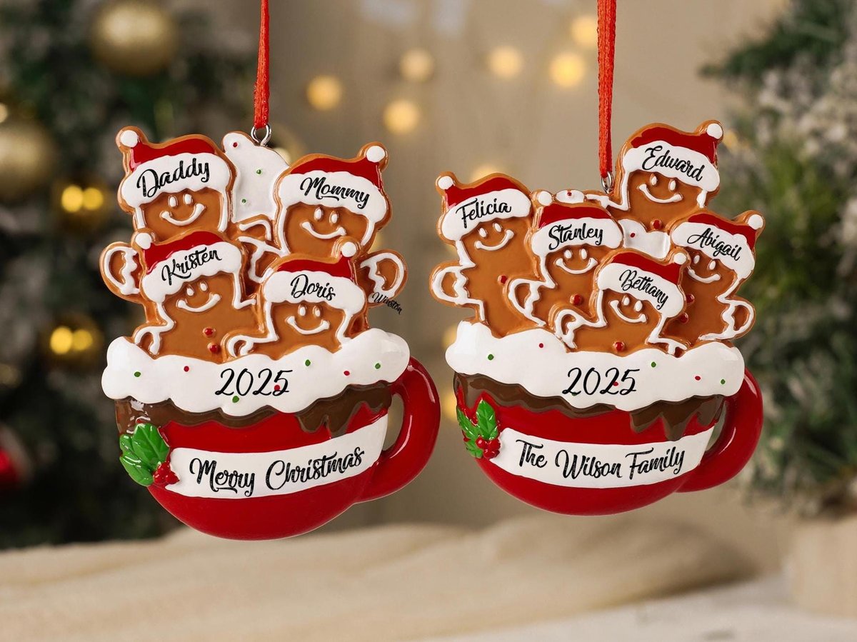Personalized Gingerbread Christmas Ornament 2025 Custom Resin Family Ornament Custom Christmas GiftPersonalized Xmas GiftChristmas Decor