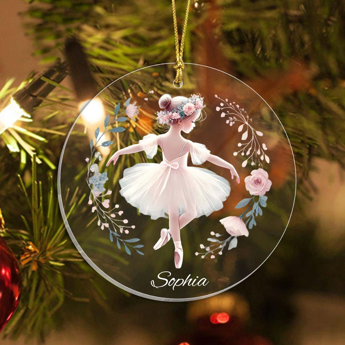 Personalized Name Ballerina Ornament Ballet Ornament Dance Ornament Girl Dancing Ornament Custom Ornament For Girls Gifts For Kids