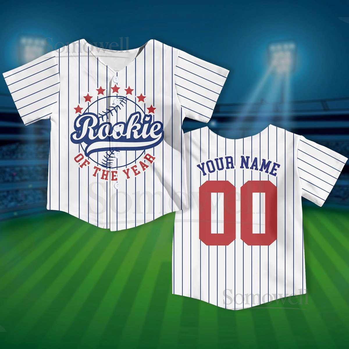 Personalized Rookie Of the Year Kid Baseball Jersey Custom Name Number Youth Baseball Shirt Rookie Of The Year Jersey For Baseball Fans_377