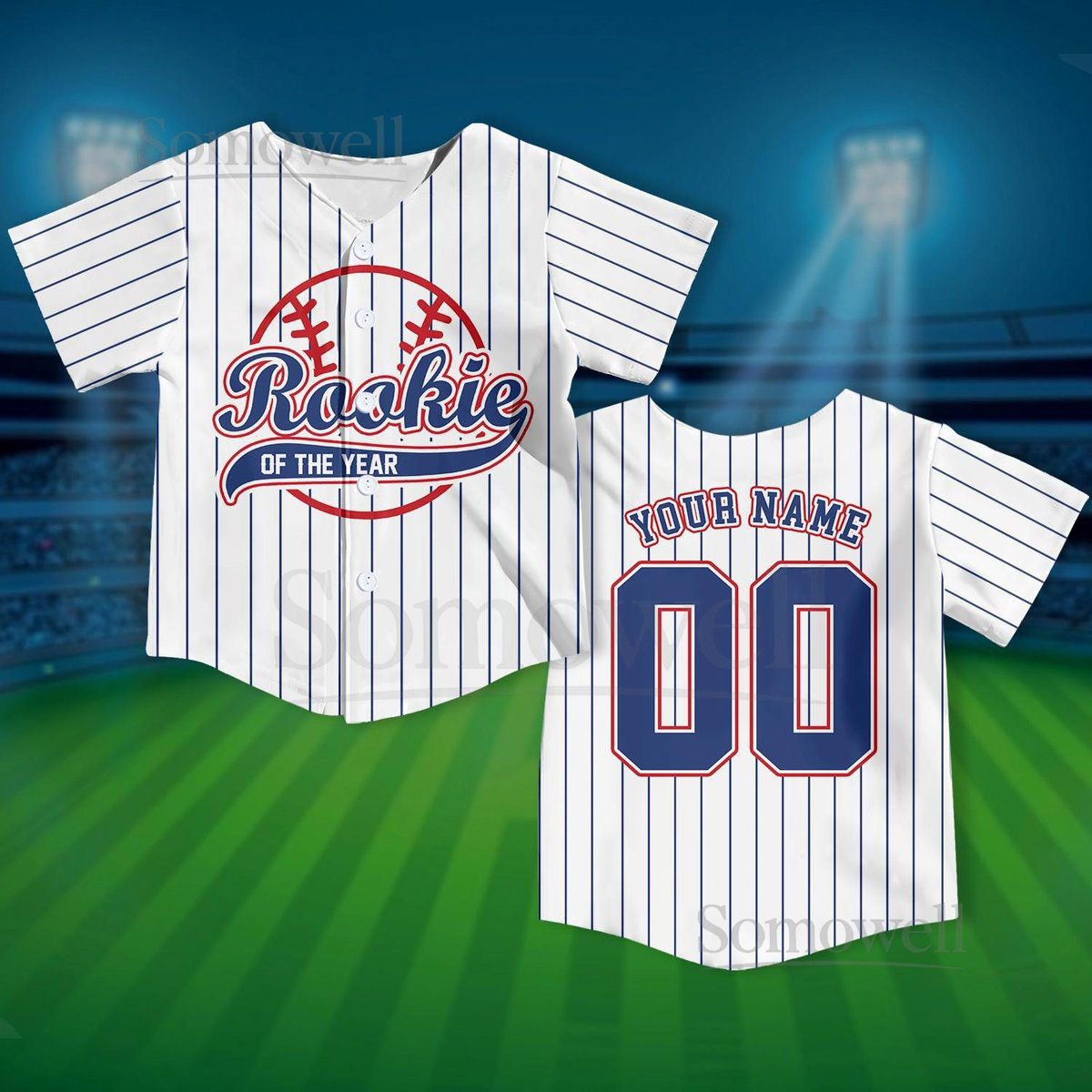 Personalized Rookie Of the Year Kid Baseball Jersey Custom Name Number Youth Baseball Shirt Rookie Of The Year Jersey For Baseball Fans_378