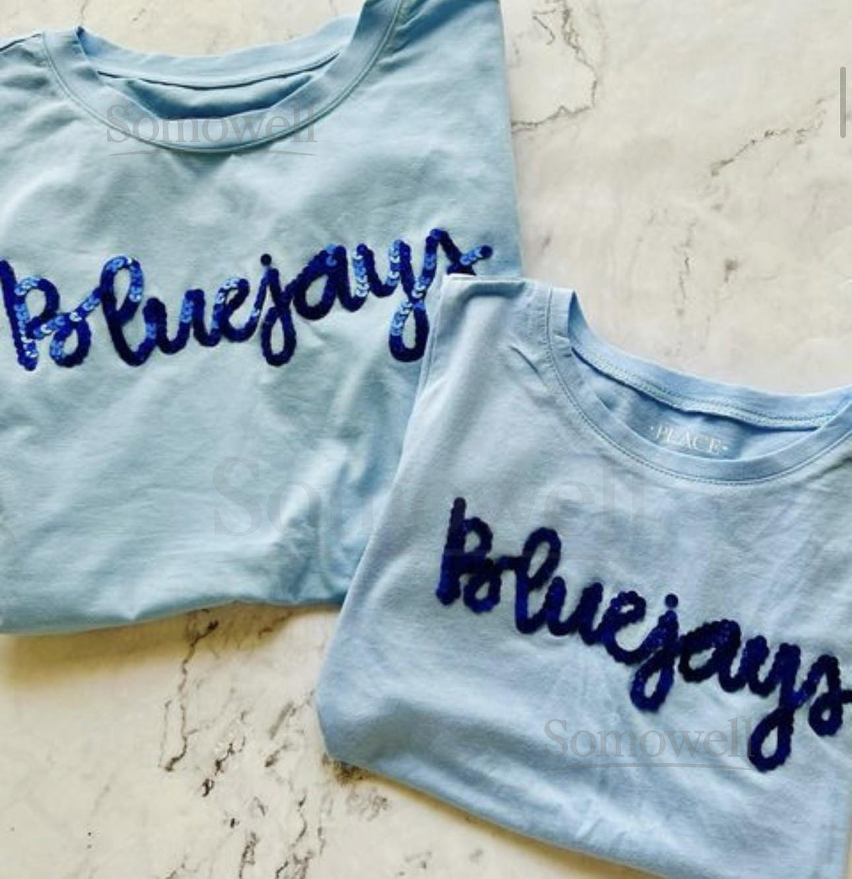 OLOM Sequin Script Bluejay T-Shirt_723