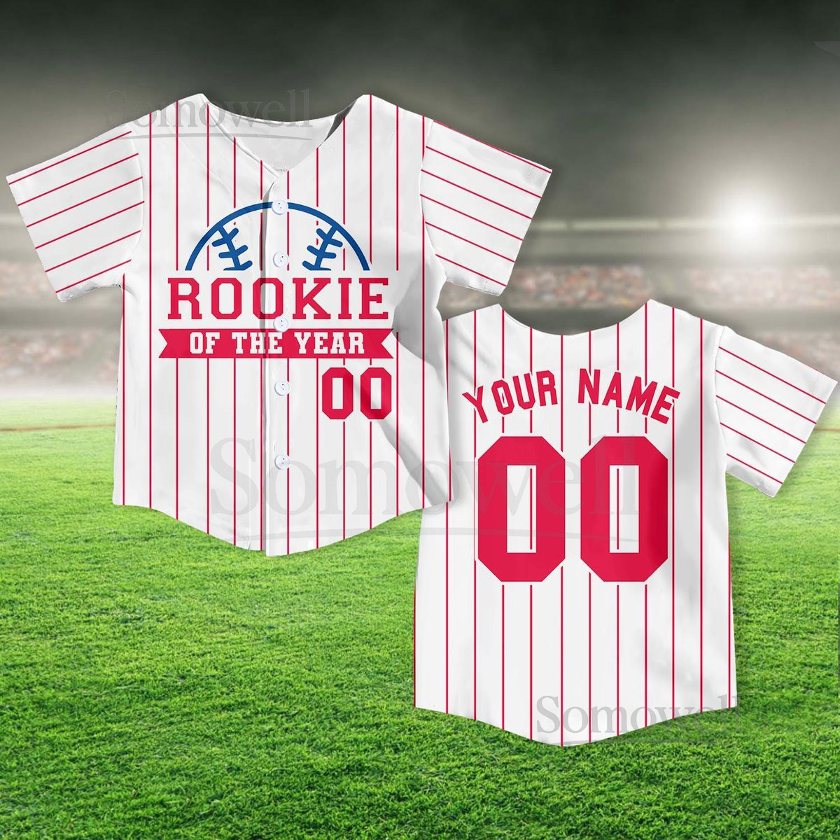 Personalized Rookie Of the Year Kid Baseball Jersey Custom Name Number Youth Baseball Shirt Rookie Of The Year Jersey For Baseball Fans_379