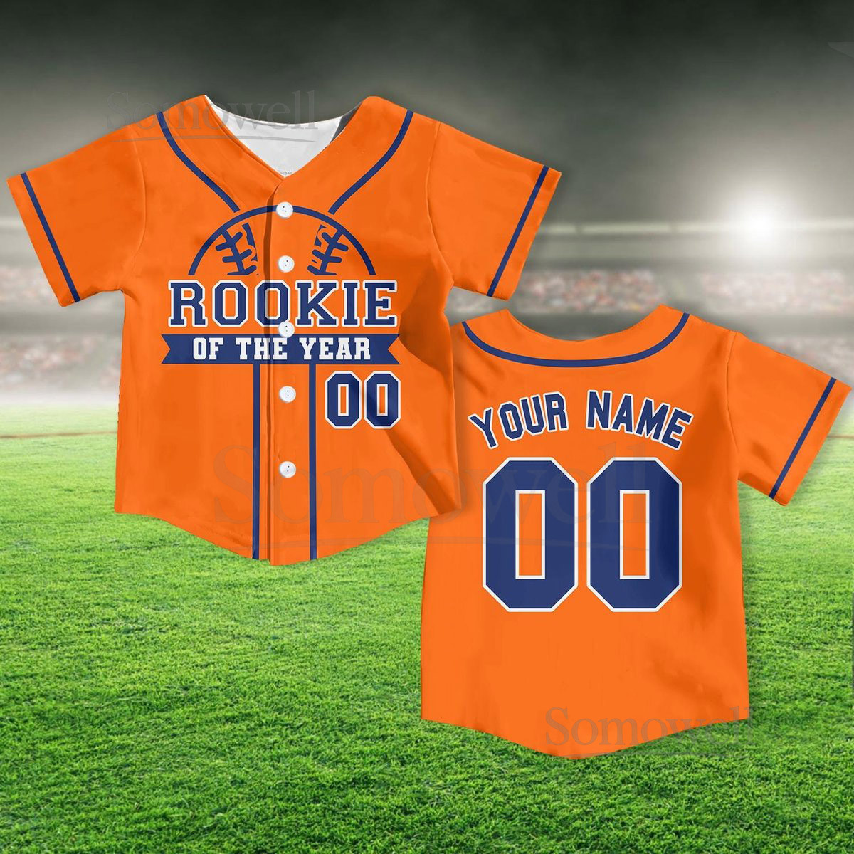 Personalized Rookie Of the Year Kid Baseball Jersey Custom Name Number Youth Baseball Shirt Rookie Of The Year Jersey For Baseball Fans_380