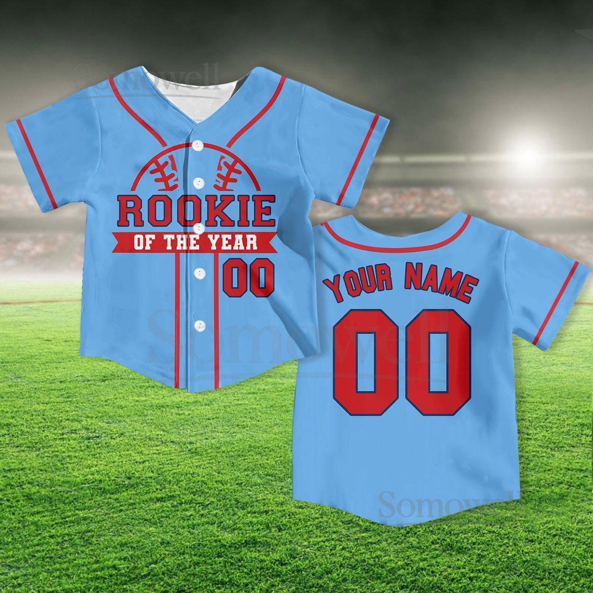Personalized Rookie Of the Year Kid Baseball Jersey Custom Name Number Youth Baseball Shirt Rookie Of The Year Jersey For Baseball Fans_381