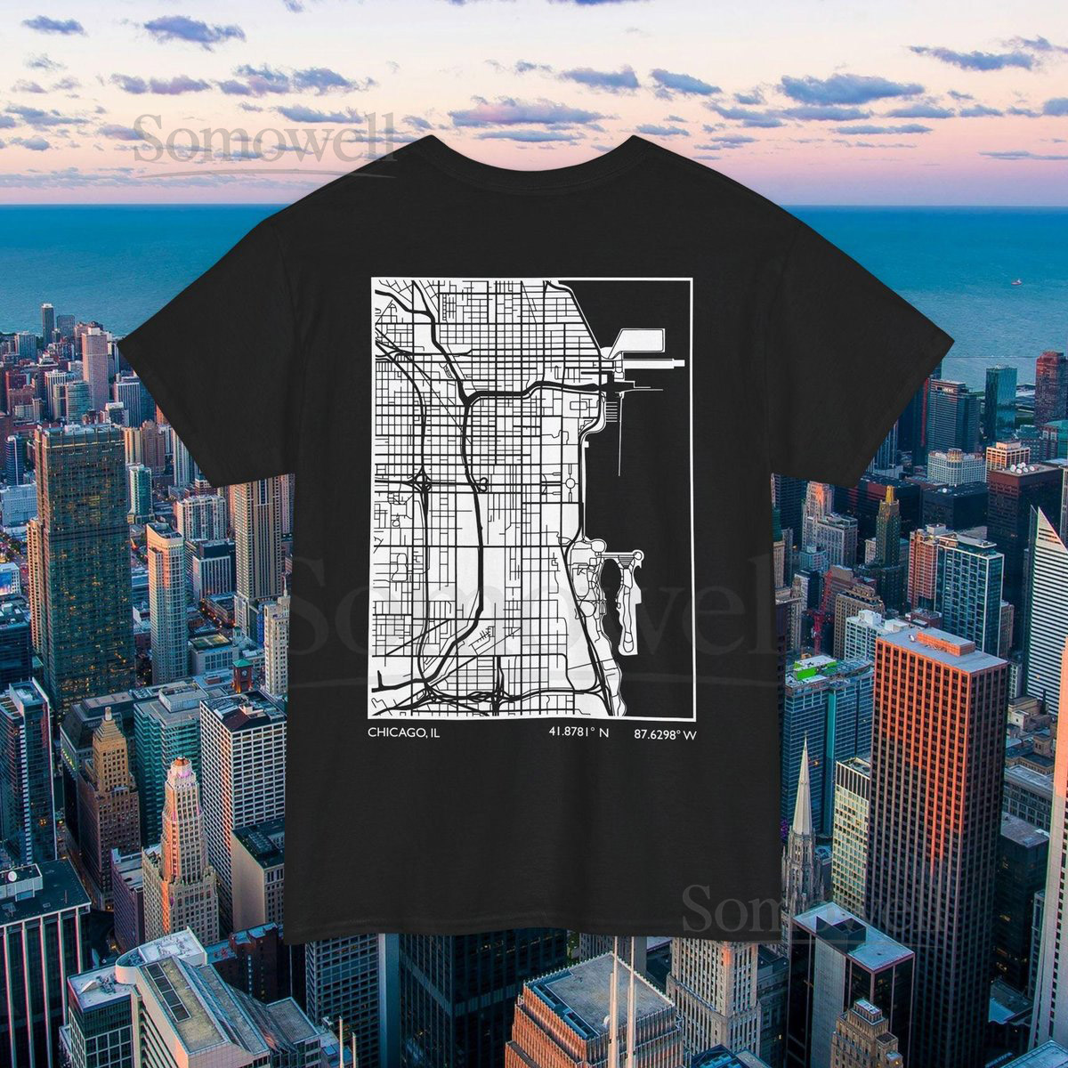 Chicago map t-shirt Chicago t-shirt Chicago downtown Chitown Chicago IL Illinois tshirt Chicago city merch Original Chicago_218