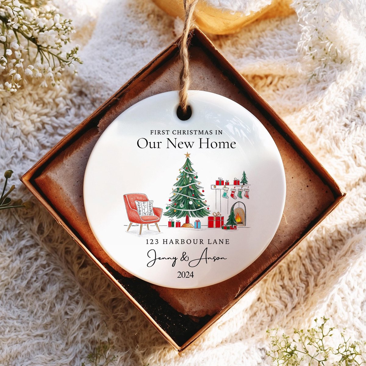 First Christmas in Our New Home Ornaments Personalized Our New House Ornament 2024 New Home Ornament Our First Home Keepsake 2024
