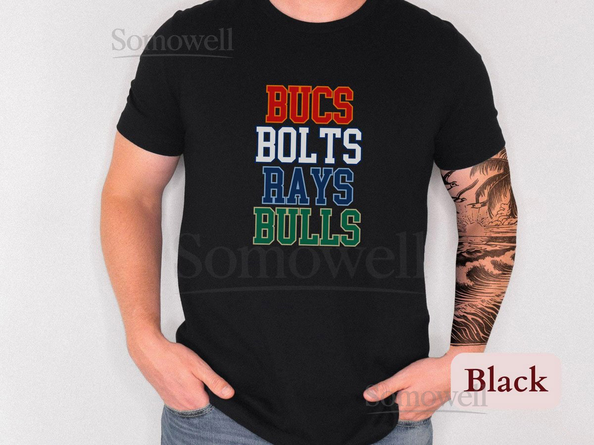 Tampa Bay 4 Sports Team Shirt Buccaneers Lightning Rays USF Bulls Unique Customizable Tampa Sports Fan Gift Unisex Tee or Sweatshirt_164