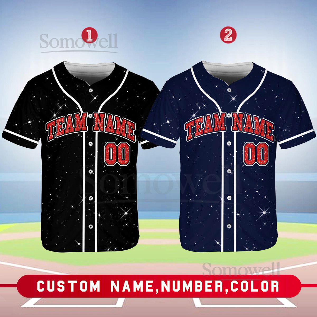Personalized Team Name Number Baseball Jersey Custom Baseball Jersey Shirt Baseball Jersey Uniform Printed Glitter Not Glitter Fabric_715