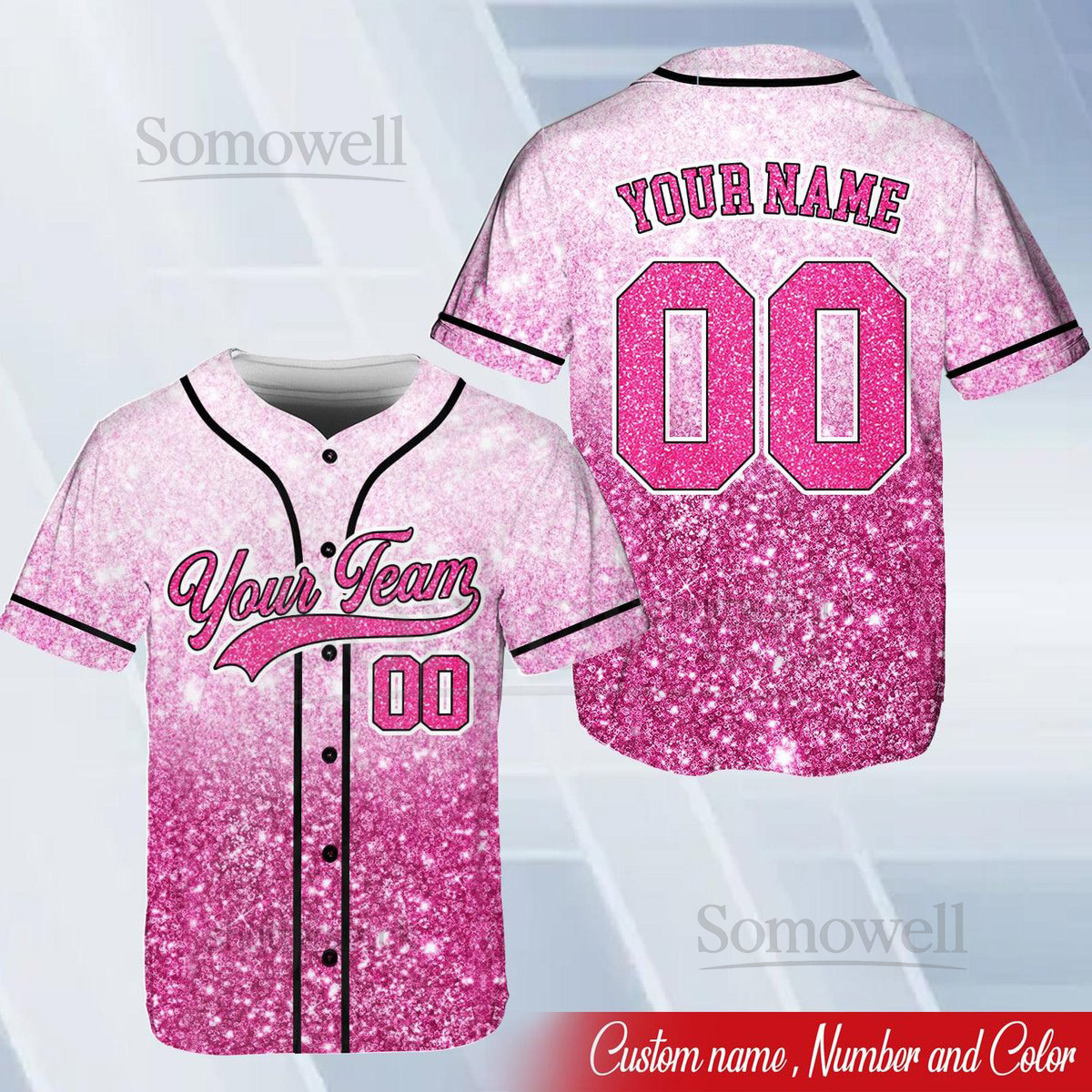 Personalized Team Name Number Baseball Jersey Custom Baseball Jersey Shirt Baseball Jersey Uniform Printed Glitter Not Glitter Fabric_717