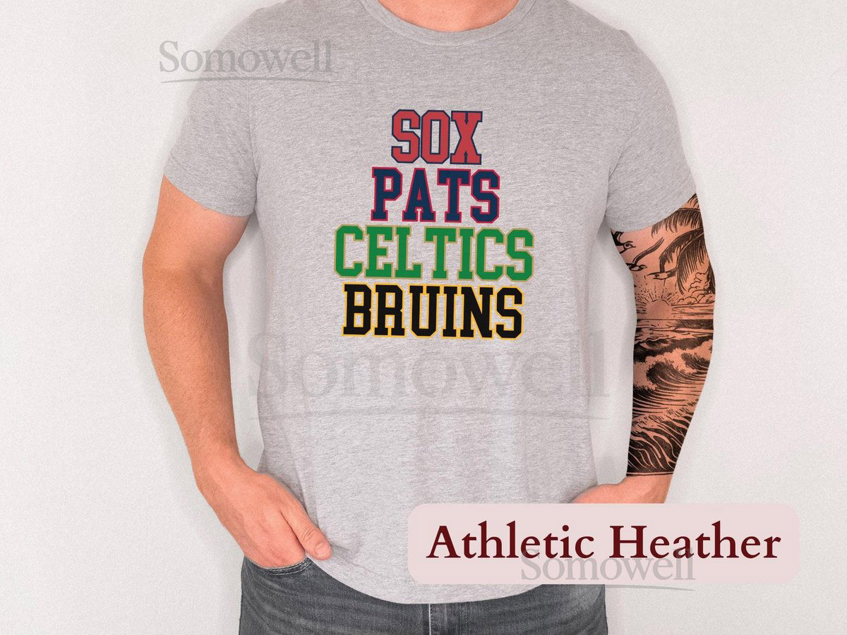 Boston 4 Sports Team Shirt Red Sox Patriots Celtics Bruins Unique Customizable Boston Sports Fan Gift Unisex Tee or Sweatshirt_144