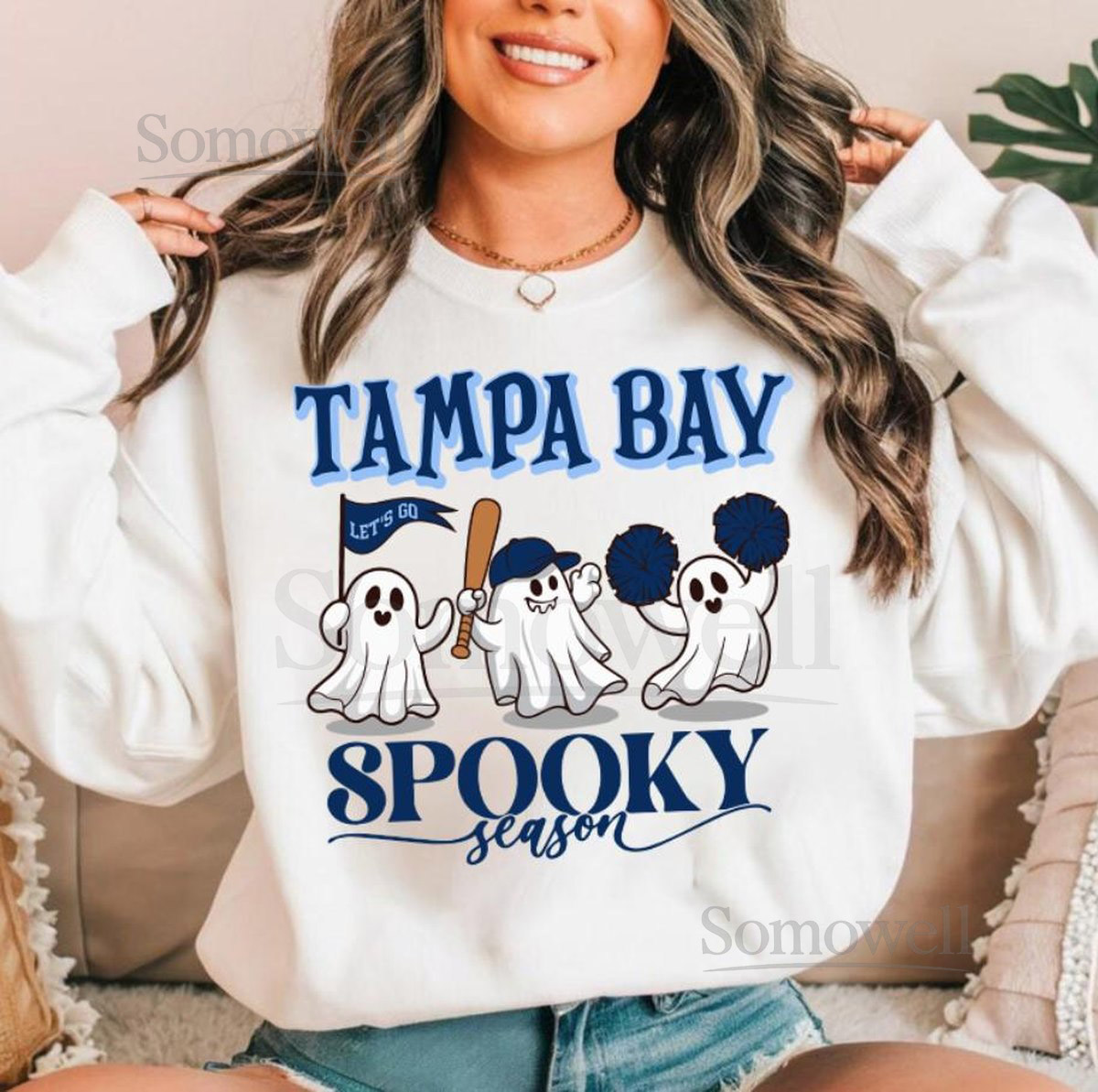 Tampa Bay Baseball Cute Spooky Season Ghost Funny Vintage Sweatshirt Lets Go Tampa Bay Baseball Team 90s Hoodie Baseball Mom Shirt_44