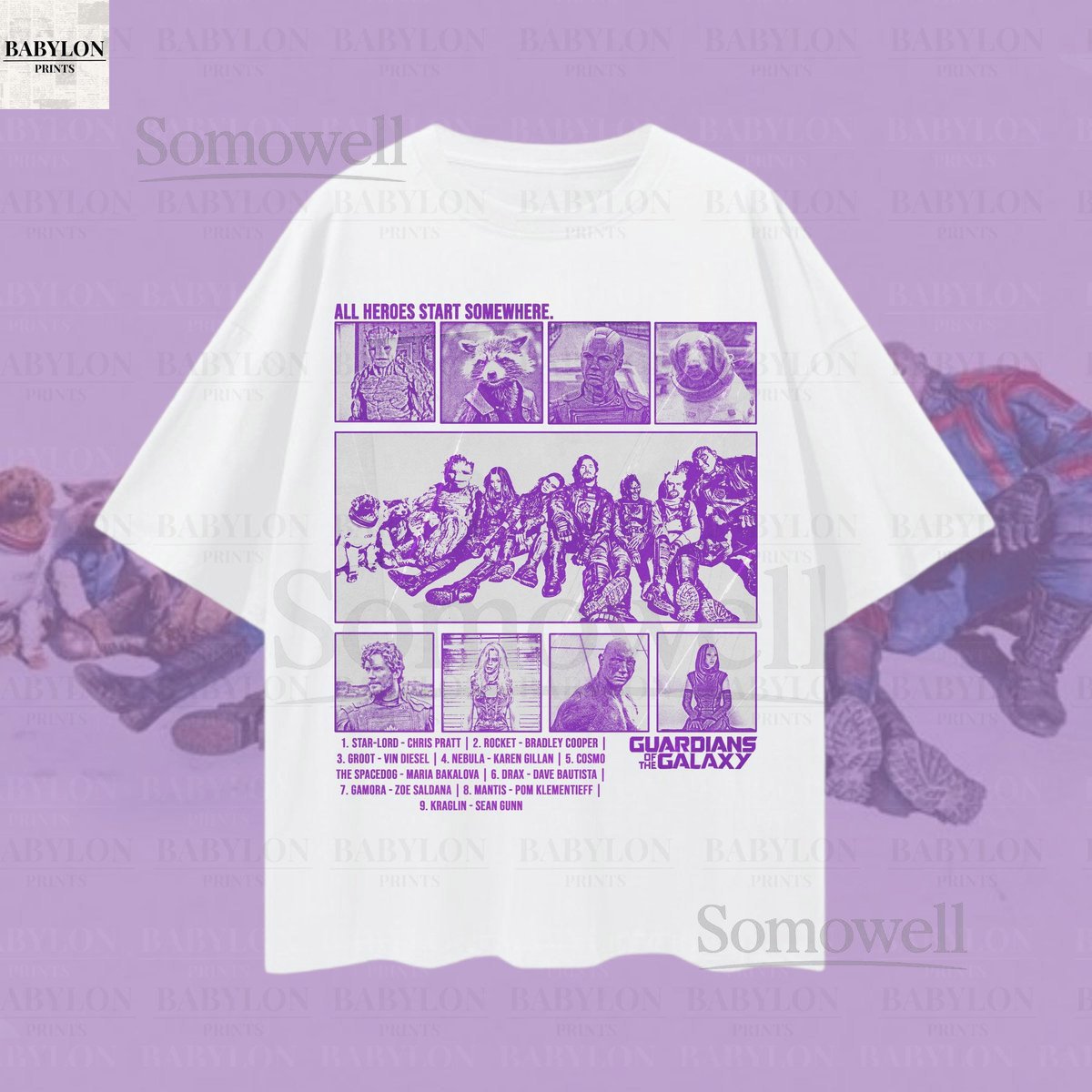 Guardians of the Galaxy Oversized TShirt Retro Disneyland Shirt Mission Breakout Cosmic Rewind Star Lord Gamora Groot Rocket Cute Marvel tee_508