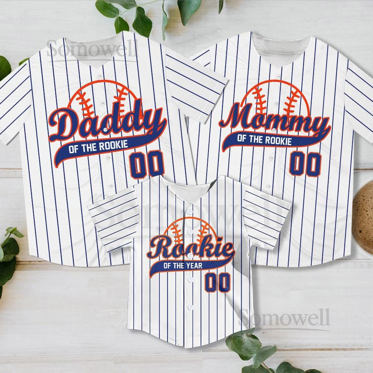 Personalized Mommy Daddy Of the Rookie Baseball Jersey Custom Name Number Shirt Rookie Of The Year Jersey Family Matching Outfits_313