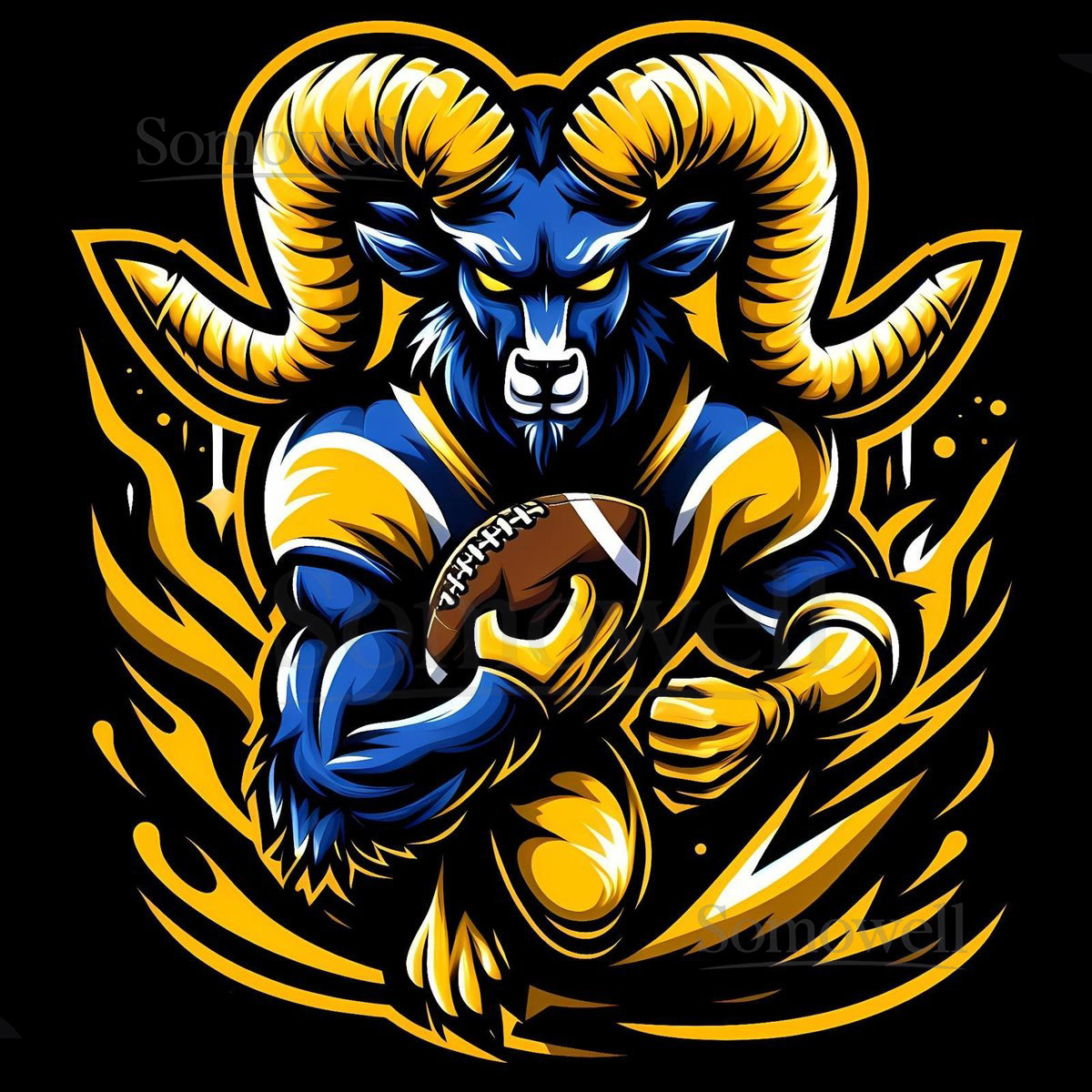 Los Angeles Rams Football Team Graphic T-Shirt - Design 2_583