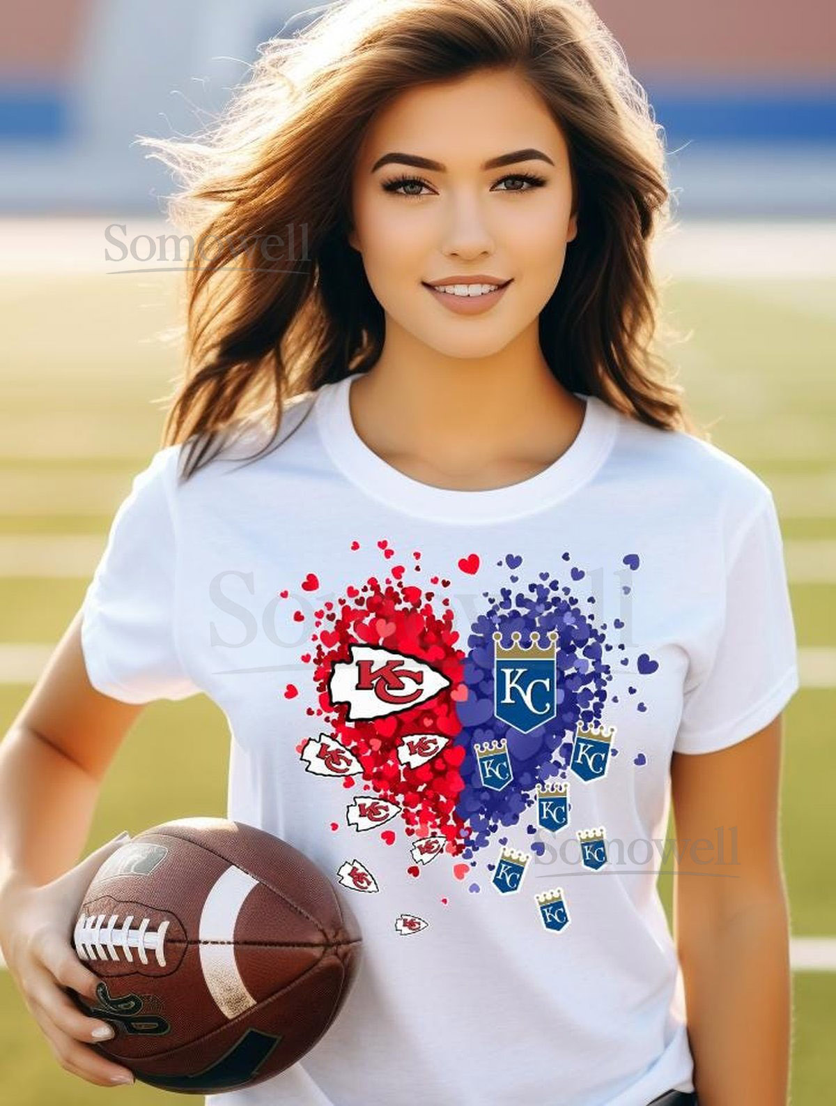 KC Chiefs and Royals Heart t-shirt_396