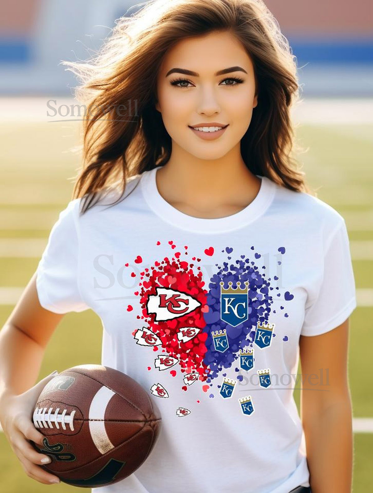 KC Chiefs and Royals Heart t-shirt_472