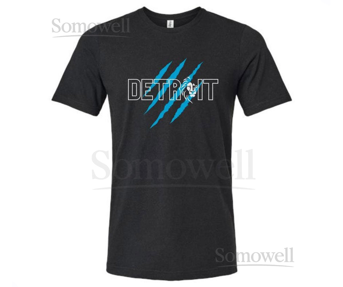 Detroit text Tshirt- Heather Black_225