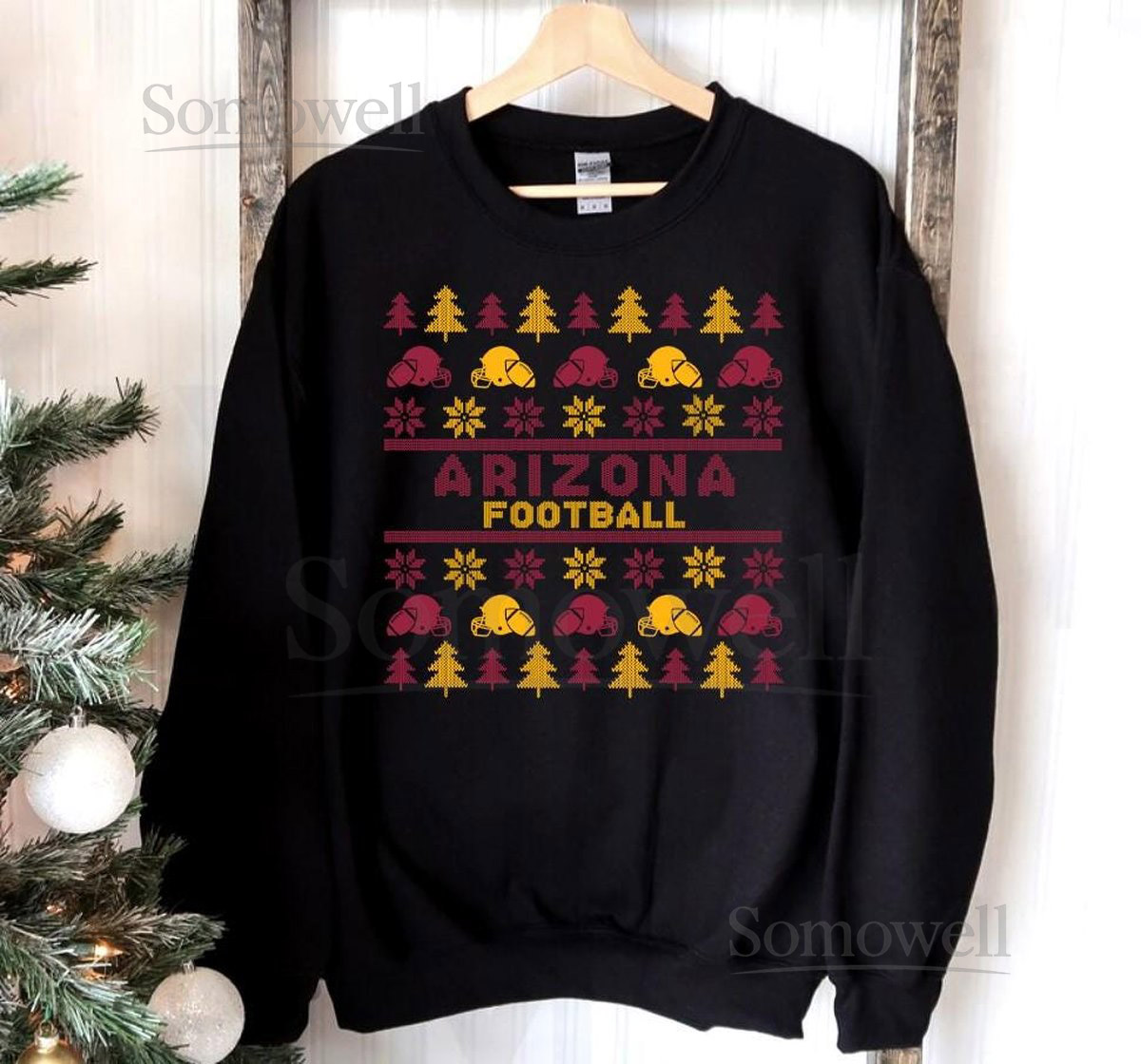 Arizona Football Ugly Pattern Christmas Unisex Sweatshirt Arizona Football Team Hoodie Football Retro Shirt Christmas Gifts For Her_86