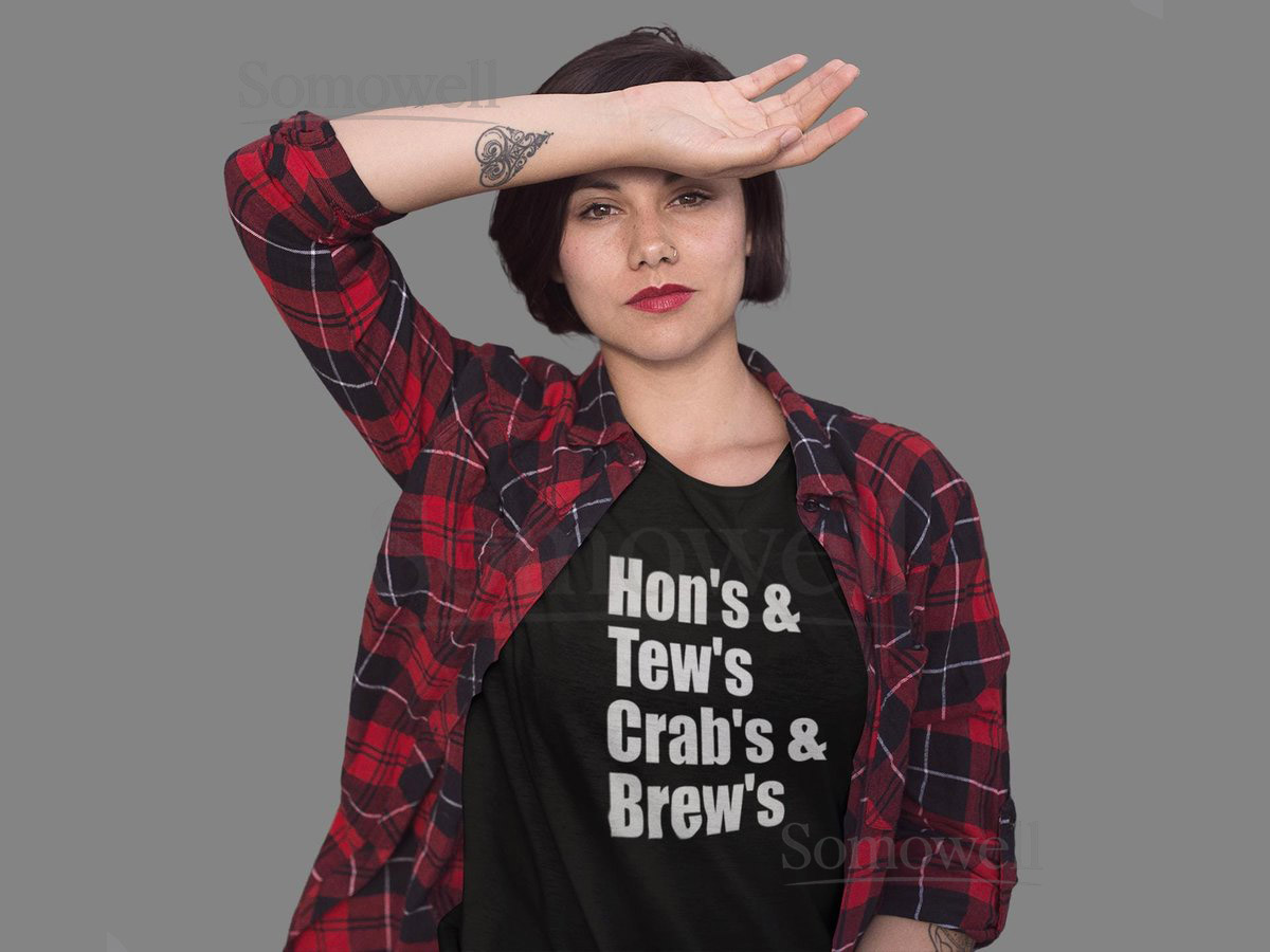 Baltimore Foodie T-Shirt Hon's Tew's Crab's Brew's_59