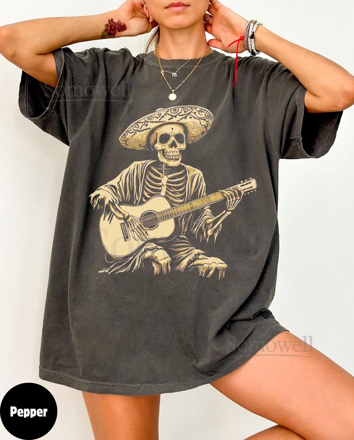 Day of the Dead shirt Dia de los Muertos Mariachi Mexican Art Skeleton Guitar Halloween Hispanic Heritage Month Skull Cute_128