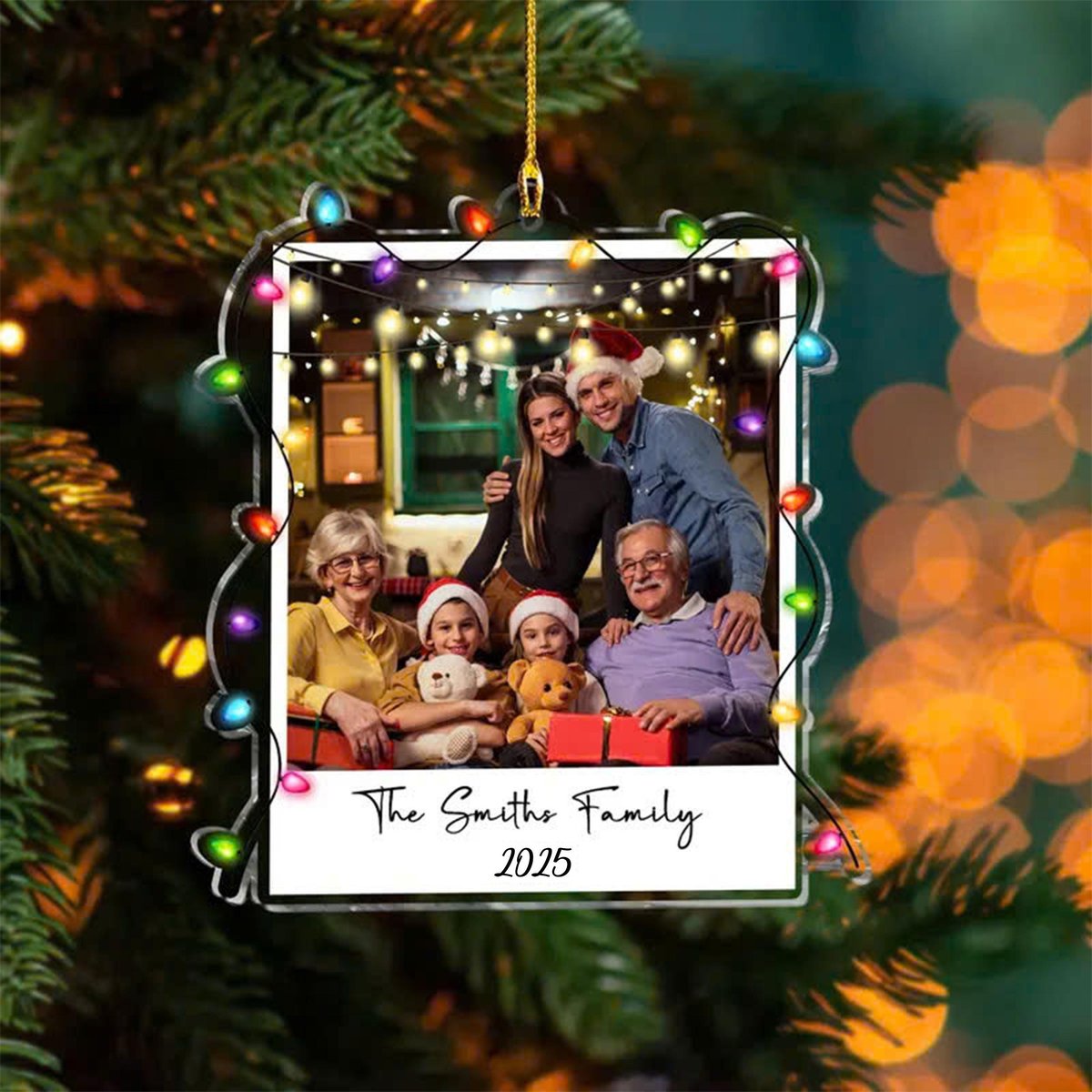 Custom Family Photo Ornament 2025 Family Christmas Ornaments Personalized Family Photo Keepsake Big Family Ornament Picture Ornament