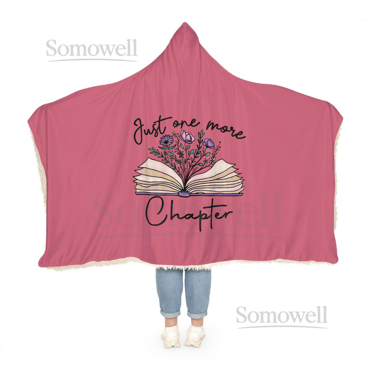 Just One More Chapter Hooded Blanket Reading Blanket Wearable Blanket Hoodie Blanket Snuggle Blanket Sherpa Blanket_51