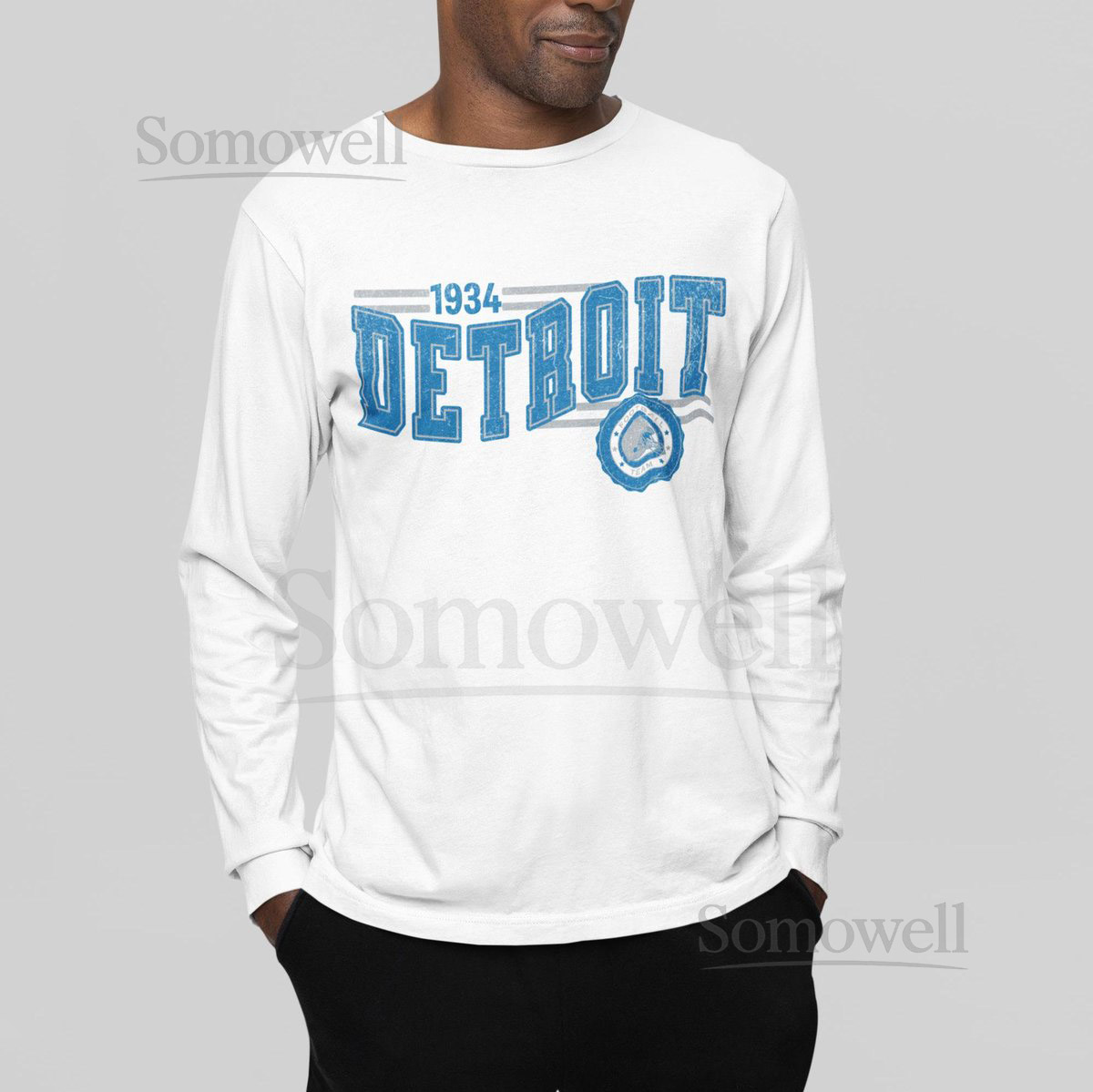 Detroit Football Retro Crewneck Long Sleeve Lion Retro Long Sleeve Shirt Detroit Unisex Shirt Game Day T-Shirt Lion Football Fan Gift_122